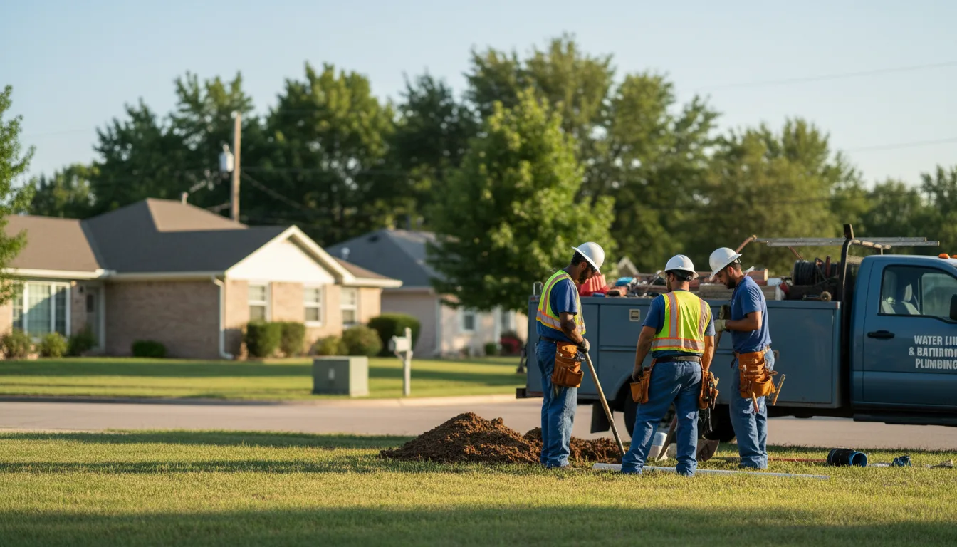 Residential water line and bathroom plumbing service in Hawkins, TX